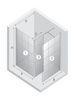 NZ6 Kabina NEW MODUS WHITE walk-in U 90x200 szkło czyste 8mm Active Shield 2.0 - wzór kratka