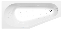 TIGRA L wanna z hydromasażem, 150x75x46cm, Highline Hydro-Air, chrom