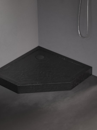 Brodzik MILD STONE akrylowy pięciokątny 90x90x11,5 czarny