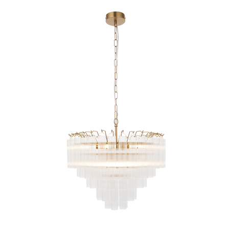 Toulouse 12 Pendant Light Clear Ribbed Glass
