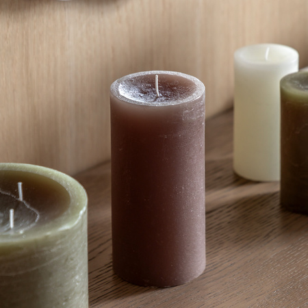 Pillar Candle Rustic Taupe (2pk) 90x90x180mm