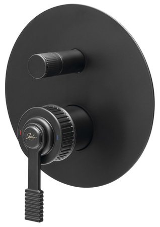 VERSI bateria prysznicowa podtynkowa, 2 wyjścia, czarny mat