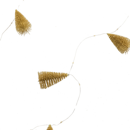 Brush Tree Garland 15 LED Lights Gold 1500x25x25mm