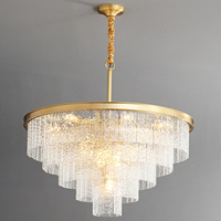 Lampa wisząca ICELAND 60 cm - mosiądz, szkło kryształowe