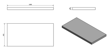 AVICE blat pod umywalkę 100x50cm, grubość 5cm, dąb Rover