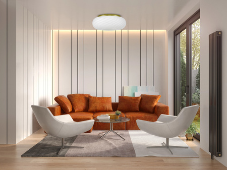 NOWOCZESNA LAMPA SUFITOWA PLAFON BIAŁO-ZŁOTY MONARTE D28