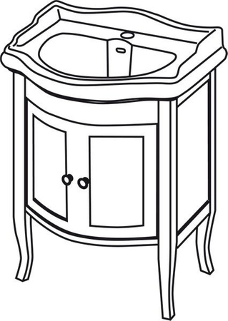 RETRO szafka umywalkowa 60x80x45cm, starobiała