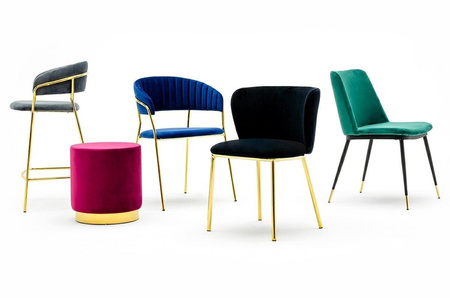 Pufa MARGO burgund - welur, podstawa złota