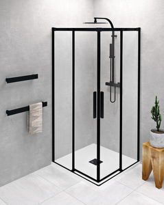 ALTIS BLACK kabina narożna 1000x1000 mm, wejście z rogu, szkło czyste