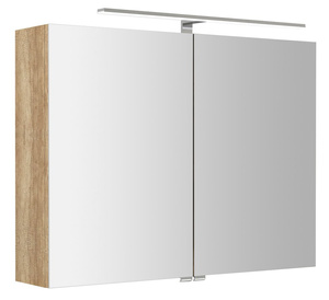 RIWA szafka z LED lustrem, 81x70x17cm, dąb alabama