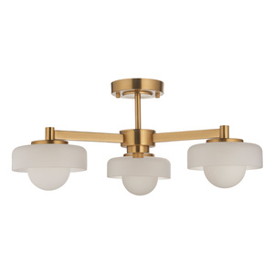 Lampa sufitowa Boss – 3-punktowa, postarzany mosiądz, 56 × 56 × 23,5 cm
