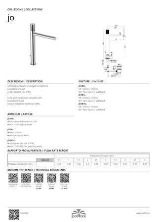 Bateria umywalkowa wysoka (clickclack)