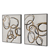 Obraz w ramie „Bold as Gold” – szary, 54,5 × 3,5 × 69,5 cm, zestaw 2 szt.