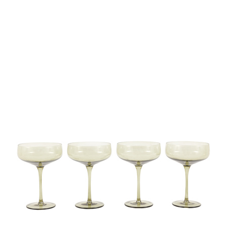Coupe Glass Smokey Green (4pk) 113x113x150mm