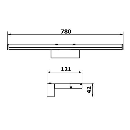 CHICAGO MAX LED oświetlenie 780x120mm, 15W, 230V, plastik, czarny mat