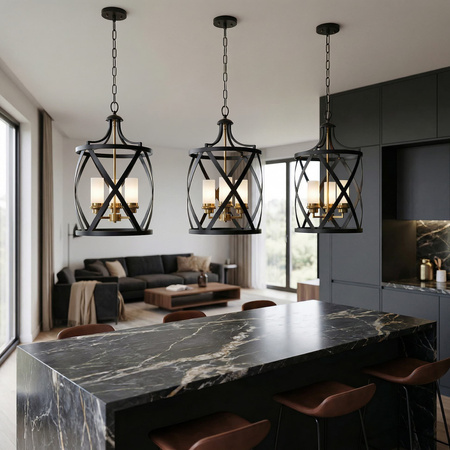 LAMPA WISZĄCA LOFT CZARNO-MOSIĘŻNA ASTILA W3