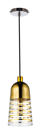 NOWOCZESNA LAMPA WISZĄCA SZKLANA ETRICA ZŁOTA