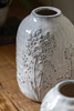 Meadow Embossed Ceramic Vase Stone 175x175x250mm