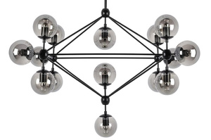 MOOSEE lampa wisząca PLANETARIO 15        czarna - klosze dymione