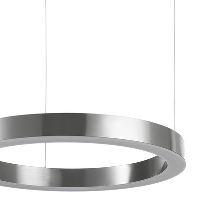 Lampa wisząca CIRCLE 60 cm - LED, ring nikiel szczotkowany