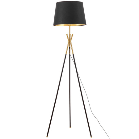 LAMPA STOJĄCA PODŁOGOWA CZARNO-MOSIĘŻNA MERINO