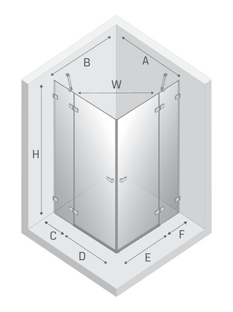 Kabina prysznicowa AVEXA NICKEL BRUSHED 2D prostokątna 100x120x200 szkło czyste 6mm Active Shield 2.0