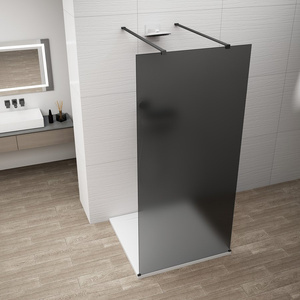 ESCA BLACK MATT jednoczęściowa kabina przysznicowa Walk-In, szklo dymione, 1100 mm