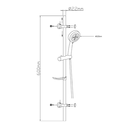 SUNRA zestaw prysznicowy z mydelniczką, chrom
