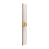 Lampa ścienna MURO LED 66 cm - biały alabaster, złote detale