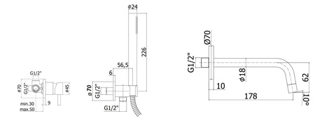 Zestaw wannowy podtynkowy-Paffoni/kolekcja Light