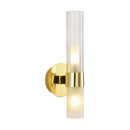 Lampa ścienna CANDELA 31 cm- kinkiet szlany, złota tuba