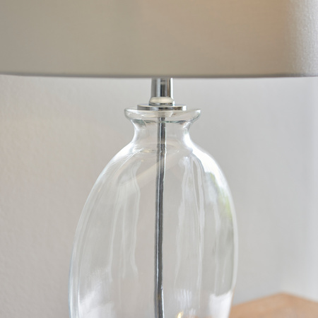 Lampa stołowa Gideon – przezroczysty / nikiel, 35 × 35 × 59,5 cm