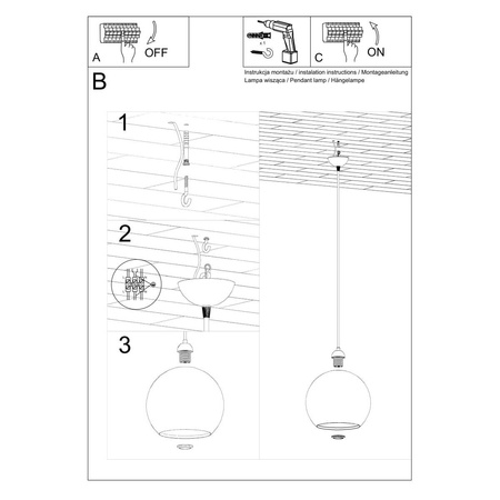 Lampa wisząca BALL czerwona