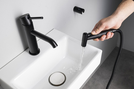 RHAPSODY bateria umywalkowa z prysznicem bidetowym, czarny