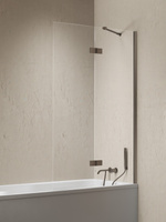 Parawan nawannowy NESTA GUNMETAL BRUSHED 1D P 100x150 czyste 6mm Active Shield 2.0 - WSPORNIK KĄTOWY