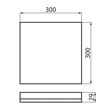 AZPO lampa sufitowa LED 300x300mm, 17,5W, 3000/4000/6000K, IP54, biały