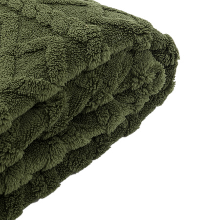 Woodland Cable Knit Throw Forest Green 1300x1700mm