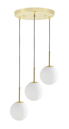 NOWOCZESNA POTRÓJNA LAMPA KLASYCZNE ZŁOTO FREDICA W3