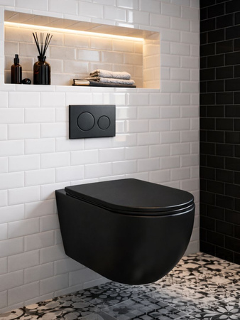 Miska WC VORTEX z deską czarny mat CANEO TR2196DF-U18