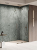 Kabina prysznicowa SMART GUNMETAL BRUSHED 1D walk-in U 100x200 szkło czyste 8mm Active Shield 2.0