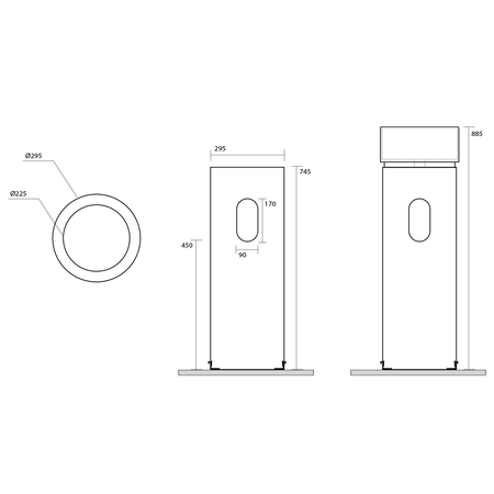 OKE keramický podstavec ke stěně pro umyvadlo 554031, černá mat