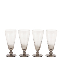 Swirl Flute Glass Smoked Grey (4pk) 72x72x166mm
