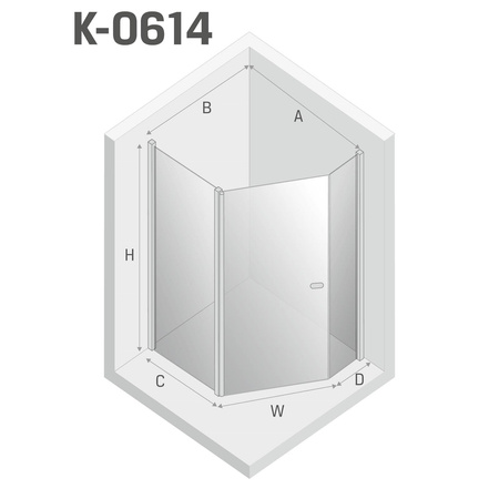 KABINA NEW SOLEO BLACK ASYMETRYCZNA U 100x80x195 CZYSTE 6mm ACTIVE SHIELD