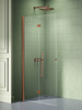 NZ2 Kabina prysznicowa NEW SOLEO COPPER BRUSHED walk-in L 70x195 szkło czyste 6mm Active Shield 2.0