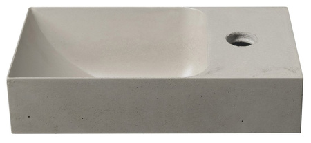 PICCOLINO umywalka betonowa, 30,8x17cm, bateria z prawej strony, piaskowy mat