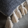 Woven Cushion with Tassels Black 450x450mm