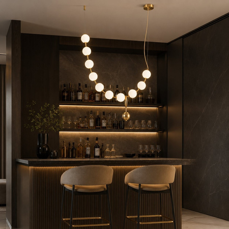 Lampa wisząca CORALLI L -LED, biało-mosiężna