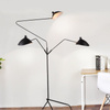 CRANE-3F - lampa podłogowa metalowa 3-ramienna, czarna, 210 cm