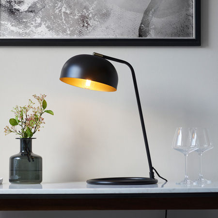 Lampa stołowa Brair – antyczny mosiądz/czarny, 25 × 32,7 × 47,1 cm