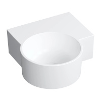 OVO M+ umywalka nablatowa/wisząca - prawa, 33 x 34 cm, biały mat